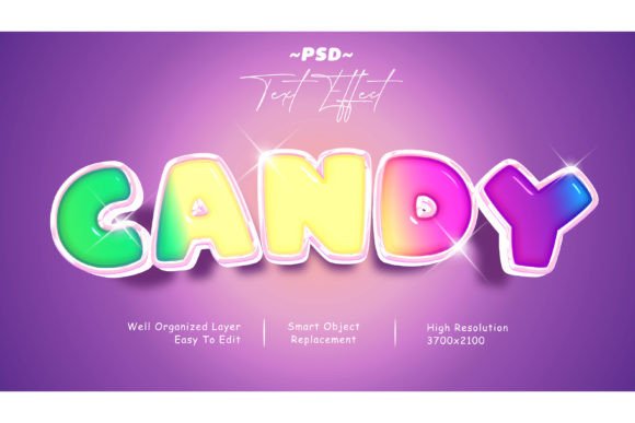 Download Colorful Candy PSD Editable Text Effect - Text Collection