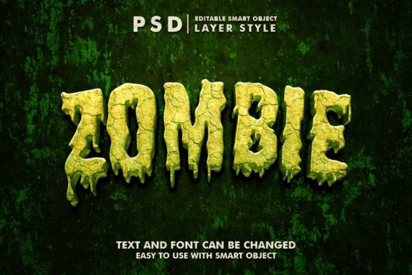 Download Zombie 3d Realisitc Psd Text Effect - Text Collection