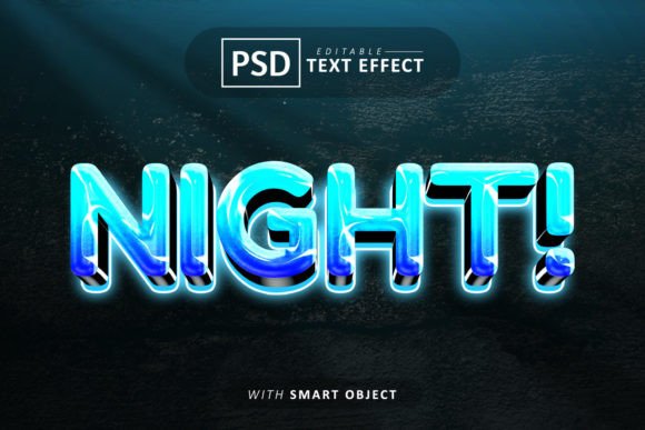 Download Night Text - Editable Glow Font Effect - Text Collection