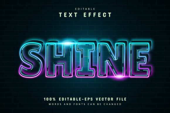 Download Shine Neon Line Text Effect - Text Collection